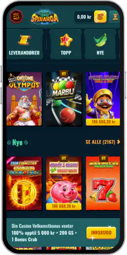 Spinanga casino Ga til spillseksjonen